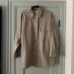 Zara Faux Leather Shirt Jacket